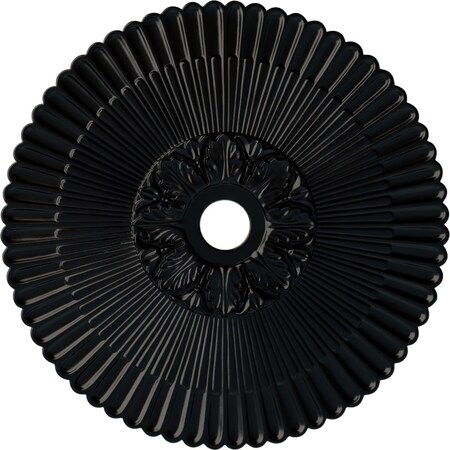 Ekena Millwork Melonie Ceiling Medallion (Fits Canopies up to 6 1/4"), Hand-Painted Jet Black, 36 1/4"OD x 1 7/8"P CM36MEBLF